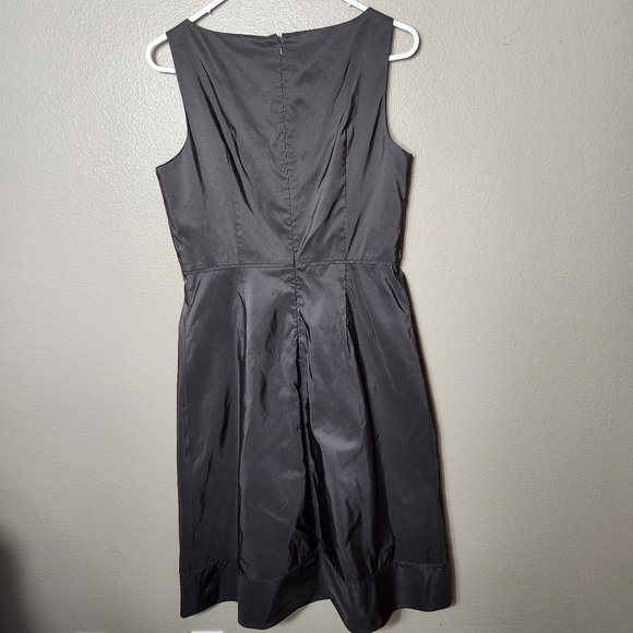 J. Crew Womens |10 Tall| Y2K Brown 100% Silk Boatneck Fit & Flare Dress - Picture 6 of 7